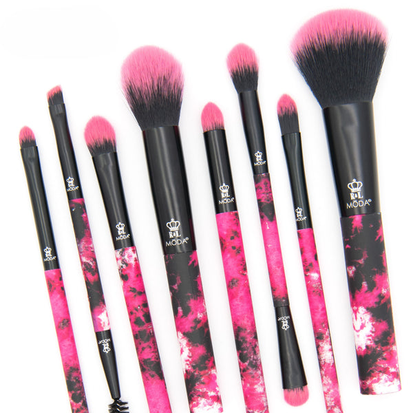 Neon Tie Dye 8-Piece Makeup Brush Set - Vegan & Cruelty-Free